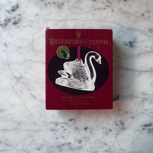 Waterford Crystal VTG Swans a Swimming 12 Days of Christmas Ornament - 2001
